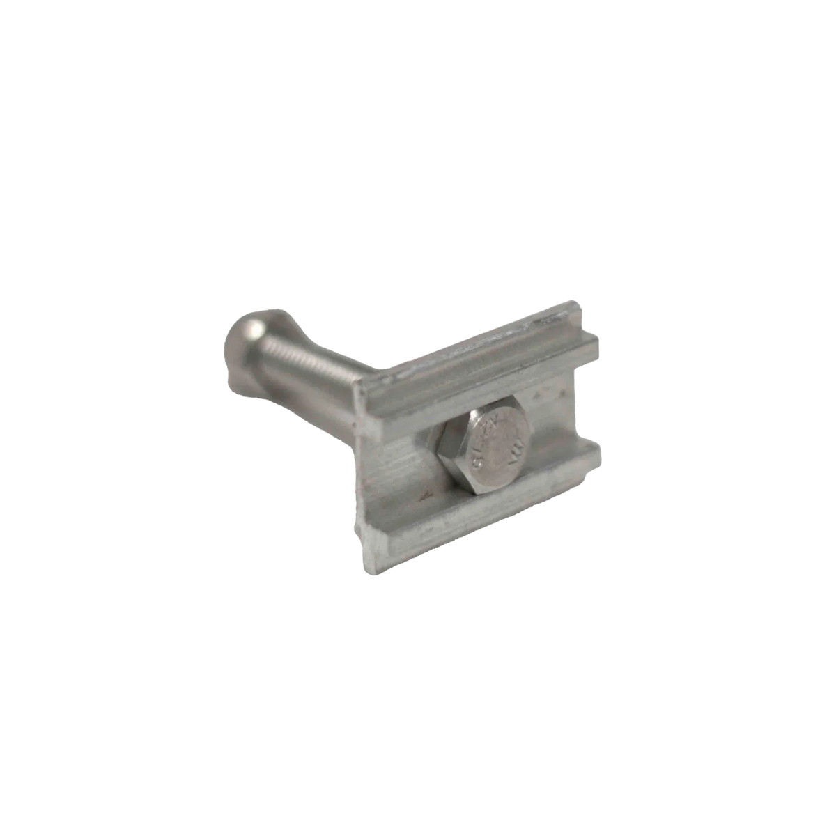 The CVT Mt. Hood/La Sal Mounting Hardware Slider is a metal T-bolt assembly with a rectangular base plate and hexagonal nut, designed for securing components in a track or slot as mounting hardware or as a rooftop tent replacement part, featuring an M8 bolt construction on a plain white background.